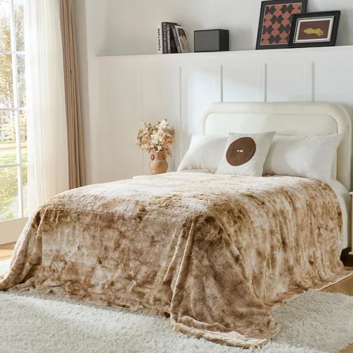 Miniatura 21 de Krifey Manta de piel sintética, manta suave, esponjosa y acogedora para sofá, manta de visón de lujo, manta cálida tipo throw para cama, regalos
