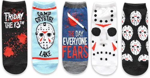 Hyp Friday the 13th Jason The Day Everyone Fears - Calcetines tobilleros para mujer (5 unidades)
