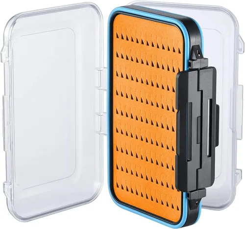 Miniatura 14 de Gonex Cajas de pesca con mosca para cajas de jig de pesca con mosca de dos caras, caja de pesca con mosca impermeable y ligera, tapa transparente