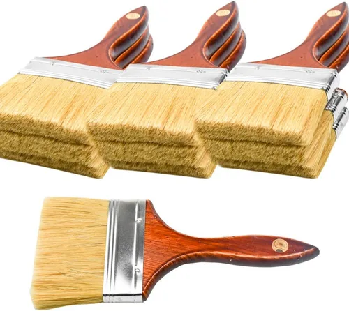 Miniatura 7 de 20 pinceles de pintura y manchas de virutas de 1 pulgada con mango de madera para pared, casa, banda, pincel de pintura de corte