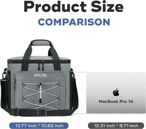 Miniatura 5 de RealCool Bolsa térmica suave de 35/45 latas, hielera plegable aislada a prueba de fugas, lonchera grande para hombres y mujeres, enfriador de lados