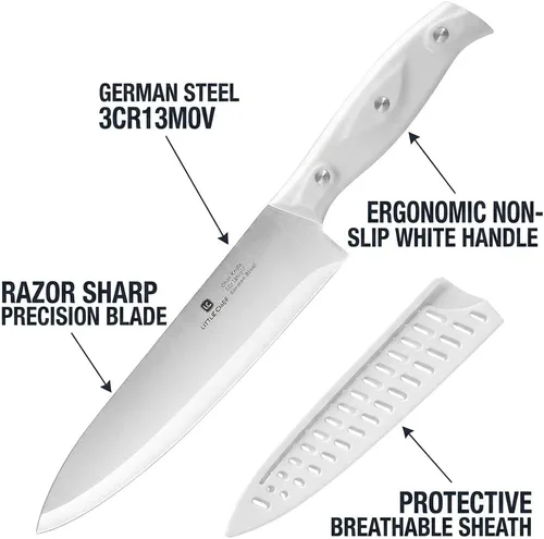 Miniatura 2 de Cuchillo de chef 3 piezas, cuchillo de cocina ultra afilado, juego de cuchillos de chef de acero inoxidable de alto carbono