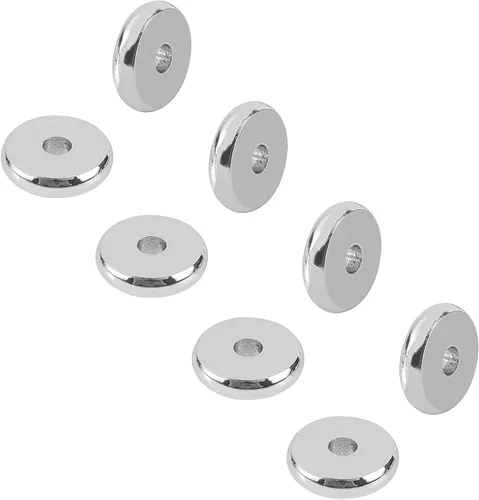 Miniatura 7 de PH PandaHall - 100 cuentas espaciadoras de acero inoxidable con agujero de 0.069 pulgadas, planas, redondas, sueltas, cuentas espaciadoras de metal