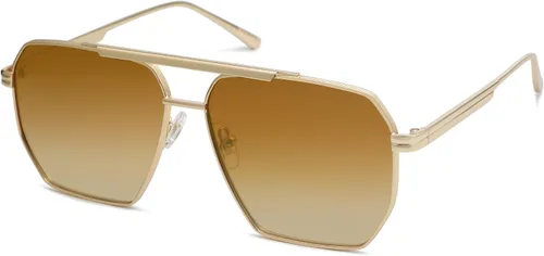 SOJOS Gafas de sol polarizadas cuadradas de gran tamaño retro para mujeres y hombres, tonos vintage, UV400, lentes de sol clásicos grandes de metal