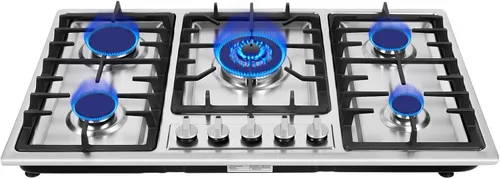 Miniatura 10 de Placa de cocina de gas de acero inoxidable integrada, estufa de gas propano con protección de termopar para apartamentos interiores
