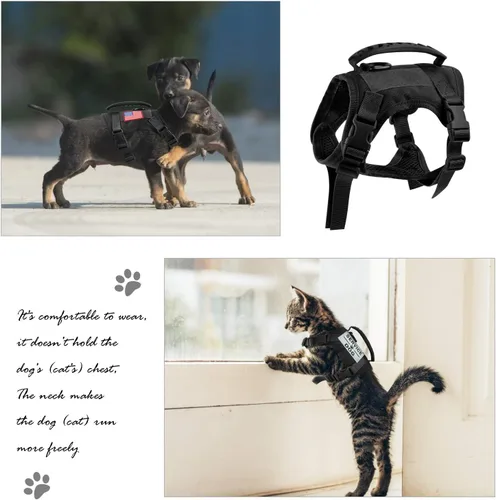 Miniatura 2 de Arnés táctico para perro, chaleco de entrenamiento al aire libre, chaleco militar K9 de patrulla para perro, arnés táctico ajustable para cachorros