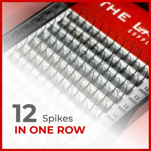 Miniatura 7 de THE LASH SUPPLY Spikes - Extensiones de pestañas profesionales, rizo C/D, 0.39-0.71 pulgadas de longitud, 0.07 de grosor, 16 líneas de pestañas