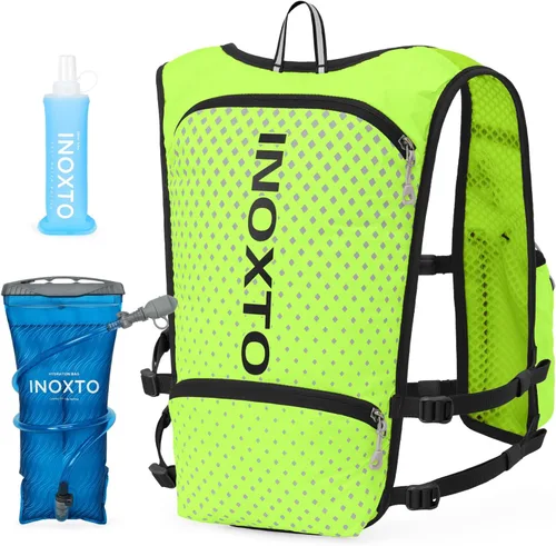Miniatura 14 de INOXTO Running Hydration Vest Backpack,Lightweight Insulated Pack with 1.5L Water Bladder Bag Daypack for Trail Hiking Running Cycling Race Marathon