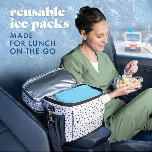 Miniatura 9 de Fit & Fresh Cool Coolers Paquete de 4 paquetes de hielo XL delgados, congelación rápida, ahorro de espacio, bolsas de hielo reutilizables