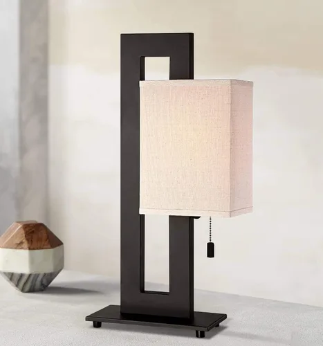 Miniatura 2 de 360 Lighting Lámpara de Mesa de Acento Moderna de 20.5" de Alto Color Bronce Marrón Espresso Rico Base de Metal Rectangular Abierta Pantalla de Caja