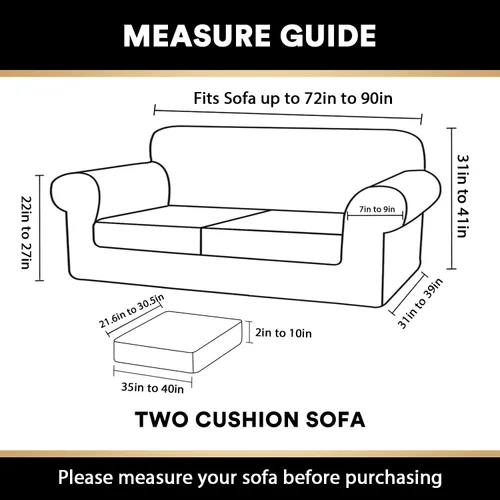 Miniatura 2 de PrinceDeco Funda de sofá de terciopelo ultra suave para sofá de 2 cojines, ancho de hasta 90 pulgadas, protector de muebles lavable, apto para Gris