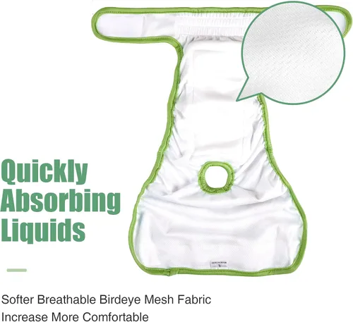 Miniatura 5 de wegreeco Pañales lavables para perros (paquete de 3), pañales para perros hembras altamente absorbentes para cachorros en celo, período