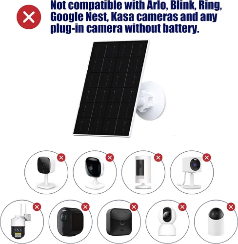 Miniatura 4 de Zivif Panel solar de 7 W compatible con Eufycam 2C/2C Pro/2/2 Pro/E20/E40/E, cargador solar USB con puerto USB-C, con conector micro USB y enchufe
