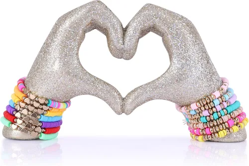 Miniatura 11 de DOVDOV Decoración de corazón de mano, estatua de mano de corazón, escultura de dedo de amor, decoración de boda, adecuada para estantería, mesa