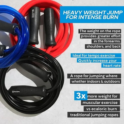 Miniatura 7 de Elite Jumps Muay Thai 2.0 - Cuerda de saltar con peso – Diseñada para entrenamiento de alta intensidad, Muay Thai y entrenamientos de MMA – Cuerdas