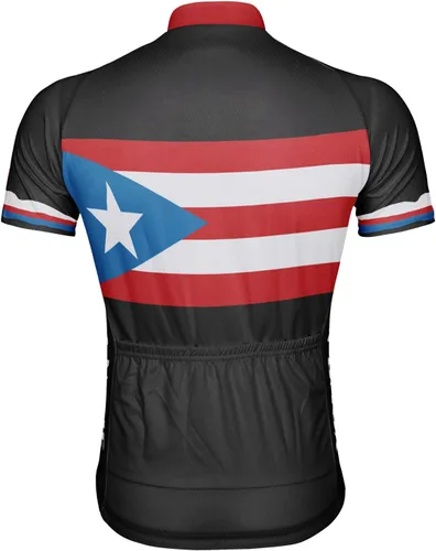 Miniatura 3 de Camiseta de ciclismo personalizada de Puerto Rico para hombre de manga corta