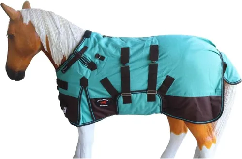 Miniatura 7 de Manta de invierno de 36" 1200D para potro, poni, caballo pequeño, asno recién destetado Teal 51945