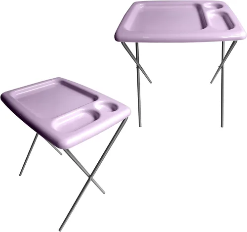 Miniatura 12 de Bandeja/mesa plegable de TV (juego de 2), color negro, 17 x 22 x 26 pulgadas, bandejas portátiles para interiores y exteriores con espacio