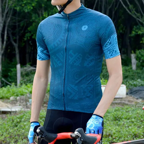 Miniatura 3 de Darevie Jersey de ciclismo para hombre, secado fresco, para ciclismo, profesional, con bolsillos, color azul marino