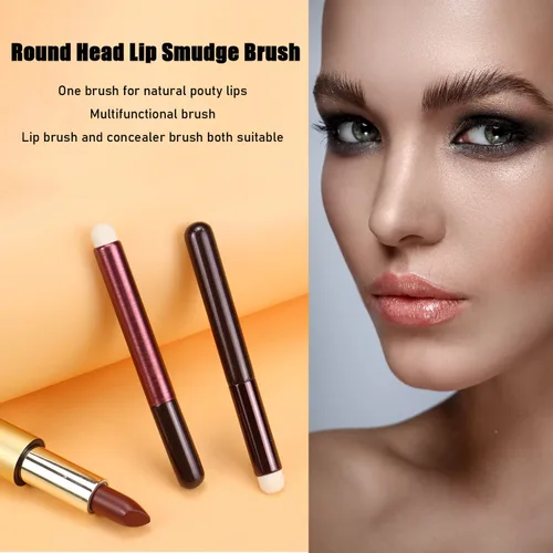 Miniatura 4 de Cepillo de labios, cepillo de manchas de labios de cabeza redonda, efecto mate profesional aplicadores de brillo de labios, cepillo de maquillaje