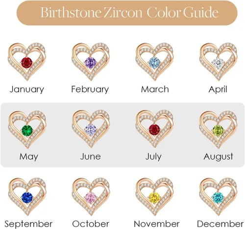Miniatura 7 de Aretes CDE Forever Love Heart de plata de ley 925, chapados en oro rosa, con piedra de nacimiento de diciembre, circonita cúbica de calidad 5 A