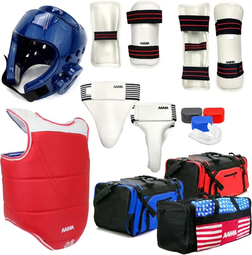 Miniatura 6 de AAMA Juego completo de equipos de protección de combate de Taekwondo - Personalizable