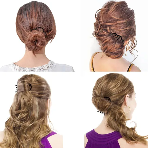 Miniatura 4 de 7 piezas de peines laterales de metal para el cabello, pinza de horquilla con dientes, alfiler para el cabello, clavos para peinado de moño, peines