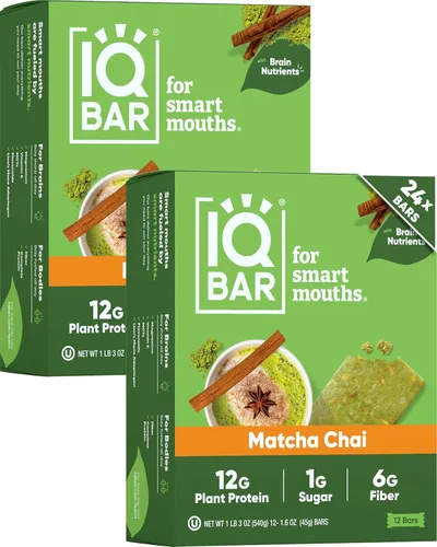 Miniatura 26 de IQBAR - Barras de proteínas para el cerebro y el cuerpo a base de plantas - Banana y nuez - 24 unidades - Keto, veganas, bajas en carbohidratos