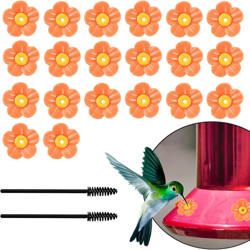 Miniatura 9 de 20 piezas de repuesto para comedero de colibríes con cepillo de limpieza, piezas de repuesto para alimentador de flores (morado)