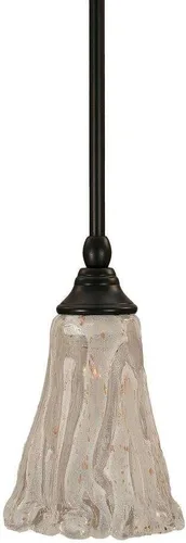 Miniatura 100 de Toltec Lighting Tallo Colgado Mini colgante, acabado de cobre negro, 3.5" cuadrado humo burbuja vidrio
