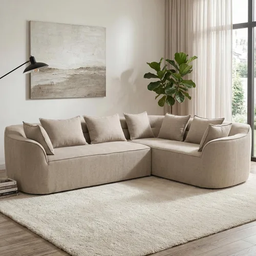 Miniatura 10 de OUYESSIR Sofá modular de gran tamaño de 111 pulgadas para sala de estar, sofá moderno de felpilla de lujo de 4 plazas, asiento extra profundo, sofá