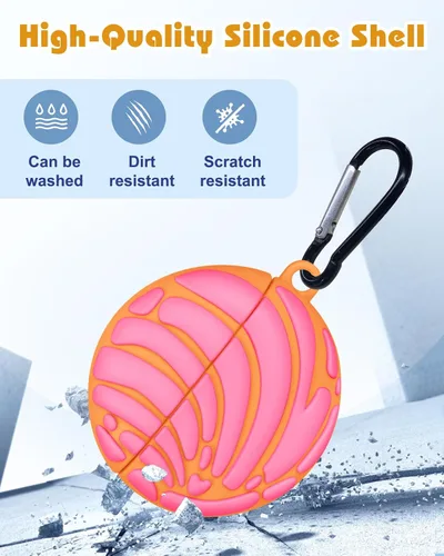 Miniatura 4 de Funda para Airpods de Boaretiu de 2ª/1ª Generación - Funda Linda Kawaii - Funda de Silicona Blanda 3D con Llavero para Mujeres, Niñas, Adolescentes