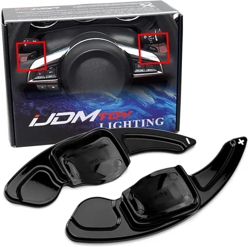 Miniatura 8 de iJDMTOY Patrón de fibra de caron forjada/estilo extensiones de paleta grandes compatibles con Volkswagen MK6 Golf/GTI CC Tiguan Touareg Beetle Jetta