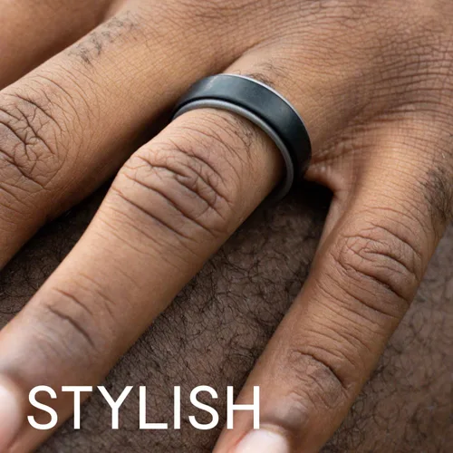 Miniatura 4 de ROQ - Anillos de boda de goma de silicona para mujer, anillo de boda de goma delgado, juego de joyería nupcial, anillos de aniversario, anillo