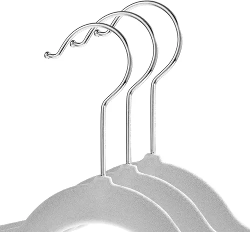 Miniatura 2 de Casafield 50 perchas de terciopelo para niños - Tamaño de 14 pulgadas para ropa de niños - Gris