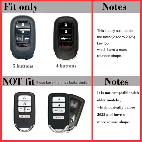 Miniatura 2 de Funda de silicona para llavero de 5 botones para Honda Civic Accord HR-V Sport SI EX EX-L Touring 2022 2023
