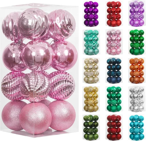 Miniatura 15 de XmasExp - Juego de 24 adornos de bola de Navidad mini irrompibles, adornos para árbol de Navidad, bolas de árbol de Navidad de 30 mm/1.18 pulgadas