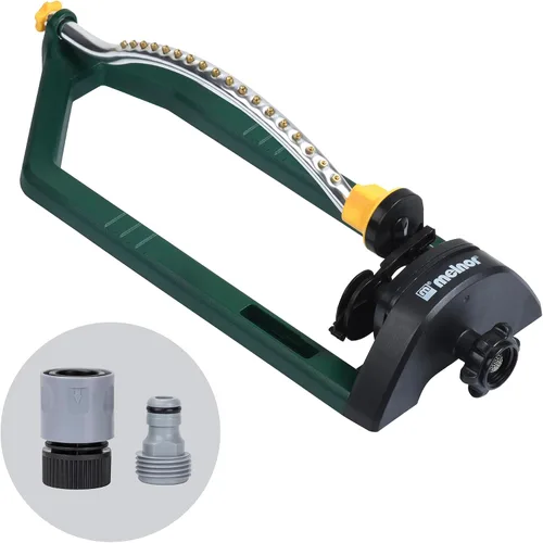Miniatura 7 de Melnor 65150AMZ Oscillating Sprinkler, 15 Precision Nozzles, Adjustable Spray Range, Waters Up to 2,650 Sq. Ft., with QuickConnect Bundle, Green