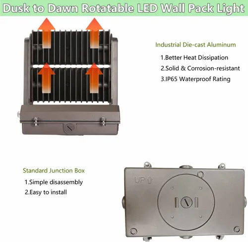Miniatura 6 de Dusk to Dawn - Paquete de luz LED giratoria de 150 W, 5000 K, 21000 lúmenes, 800-1000 W, equivalente HPS/HID, cabezal ajustable ETL, accesorio
