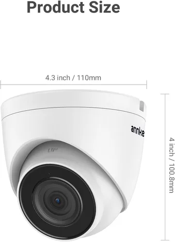 Miniatura 9 de ANNKE Cámara PoE de 3 MP con audio/micrófono, cámara de seguridad IP de torreta para interiores y exteriores, visión nocturna en color, detección