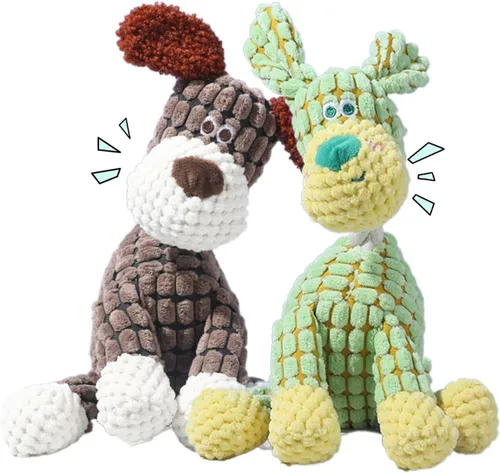 Miniatura 16 de Juguetes para perros, juguete de peluche indestructible, juguetes para perros para masticadores agresivos, juguete chirriante para masticar perros