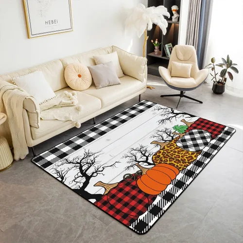 Miniatura 7 de Bonita alfombra de pavo de 3 x 5 para niños y niñas, alfombra de cosecha de Acción de Gracias, alfombra de decoración de otoño antideslizante
