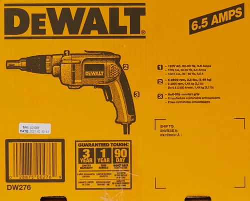 Miniatura 3 de DEWALT Pistola de tornillo para paneles de yeso, velocidad variable reversible, 6.5 amperios (DW276)