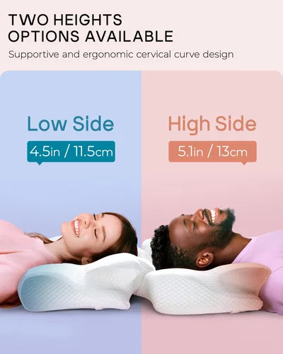 Miniatura 4 de Almohadas cervicales de espuma viscoelástica Elviros para el dolor de cuello y hombros, almohada para el cuello para dormir, almohadas para dormir