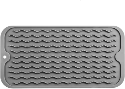 Miniatura 124 de MicoYang Alfombrilla de silicona para secado de platos para múltiples usos, fácil de limpiar, ecológica, resistente al calor, alfombrilla