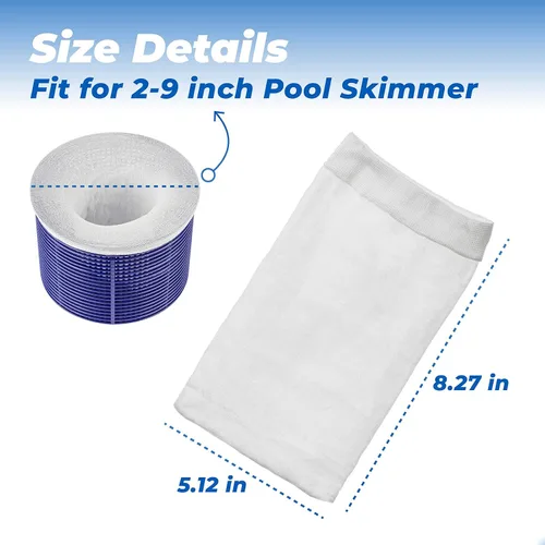 Miniatura 2 de ANTOBLE Paquete de 20 calcetines de skimmer para piscina, bolsa de microfiltro compatibles con Pool Blaster Water Tech Catfish Max CG Aqua Escoba