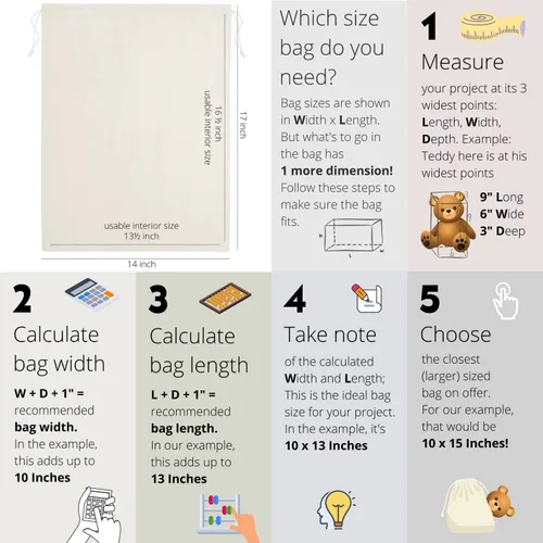Miniatura 2 de Bolsas de 100 % algodón, muselina, con cordón ajustable para almacenamiento, 12 unidades, regalo para la despensa, Casual, Blanco
