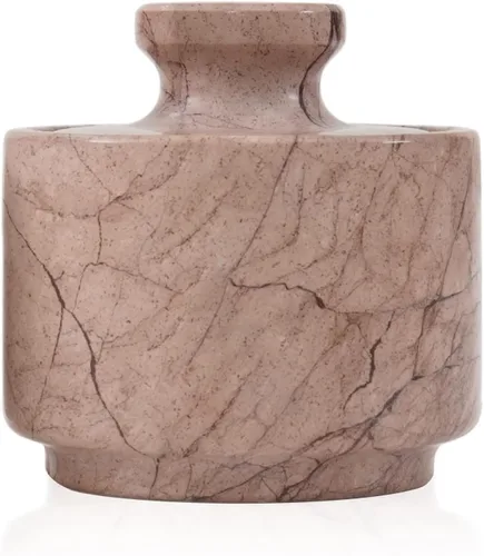 MARBLOUS KRAFTS Bodega de sal de mármol con tapa, soporte de sal marinara de 3 pulgadas para mostrador, caja de sal y recipiente de sal de piedra,