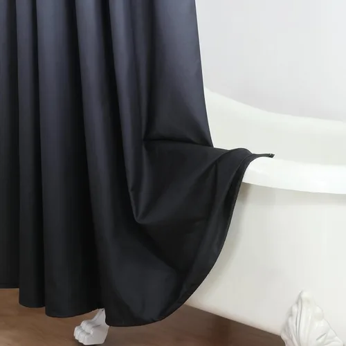 Miniatura 79 de Cortinas de Ducha Negras, Cortinas de Ducha de Poliéster Impermeable con Rayas Horizontales Degradadas en Blanco y Negro Modernas para Baño, 72x72