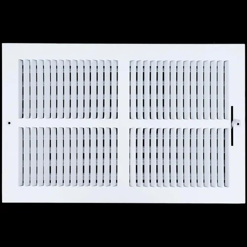 Miniatura 21 de Rejilla de suministro de aire de 3 vías de 10 pulgadas x 6 pulgadas - Tapa de ventilación y difusor - Cara plana estampada - Blanco.